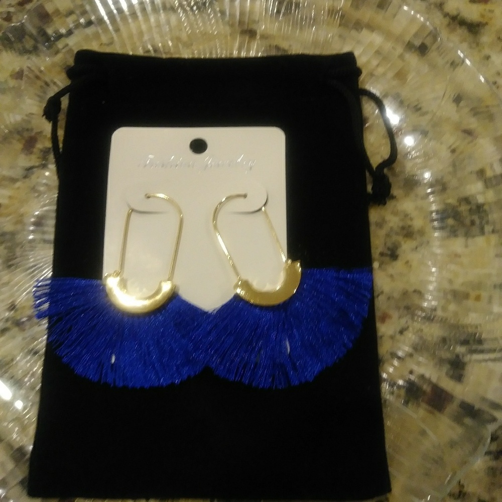 3 for $20 -Boho Blue Tassel Earrings